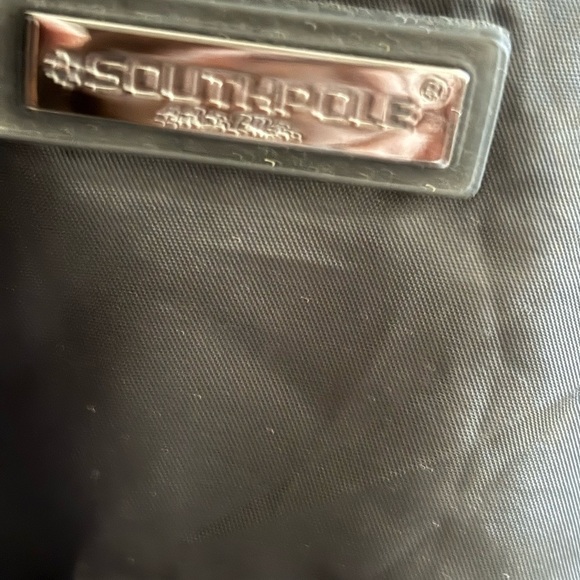 Vintage Y2K South Pole Men’s Reversible Puffer Bomber Jacket Coat Black Grey XXL - Picture 3 of 9